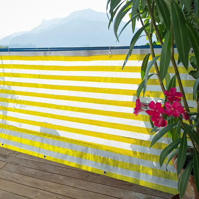 Windhager Balkonsichtschutz Ibiza - L x H: 500 x 90 cm, Gestreift - Stimmungsaufnahme