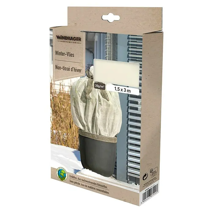 Windhager Winterschutzvlies Öko Protect - B x L: 3 x 1,5 m, Weiß, 30 g/m² - Diagonale Ansicht