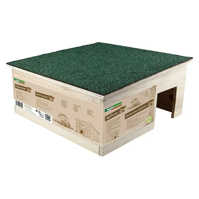 Windhager Igelhaus - Braun, L x B x H: 38 x 38 x 18 cm - Diagonale Ansicht