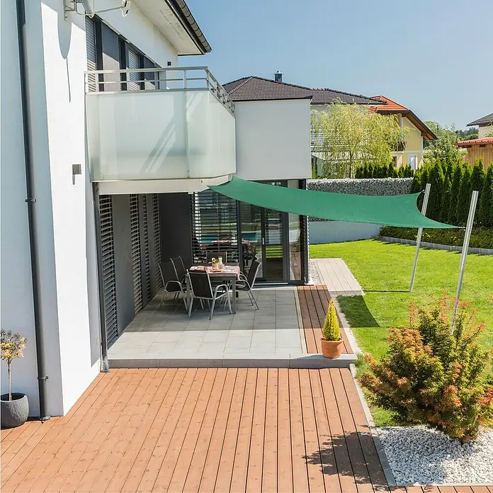 Windhager Sonnensegel Capri - L x B: 4 x 4 m, Quadratisch, Grün - Stimmungsaufnahme
