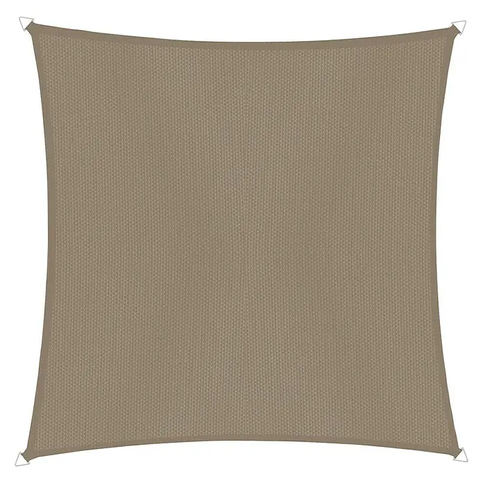 Windhager Sonnensegel Cannes - Taupe, B x L: 5 x 5 m, Quadratisch - Vorderansicht