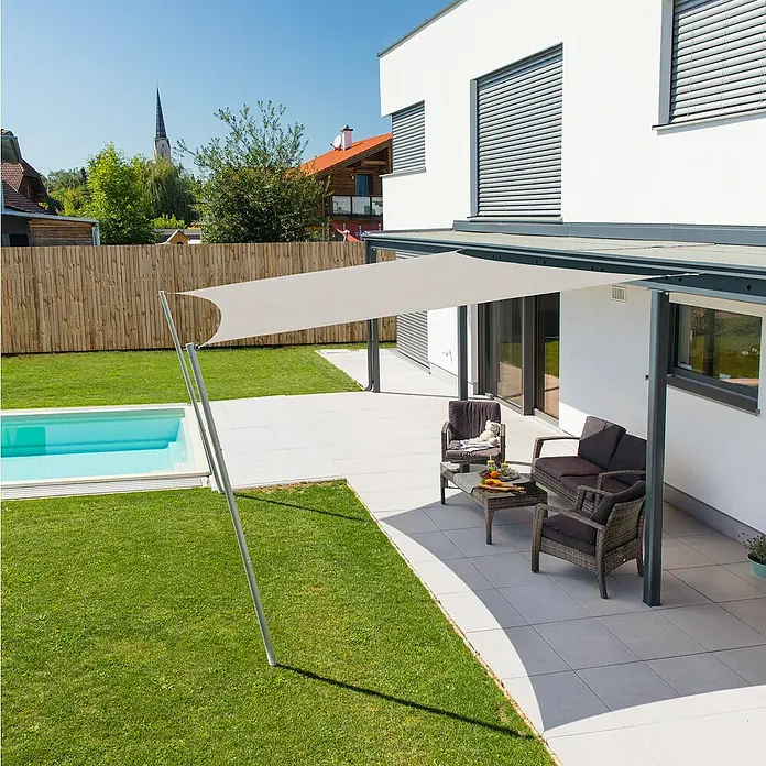 Windhager Sonnensegel Cannes - Cream, B x L: 5 x 5 m, Quadratisch - Stimmungsaufnahme