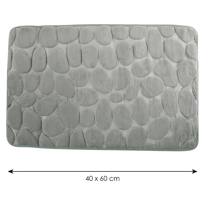 MSV Alfombra para baño Piedras - 40 x 60 cm, Gris