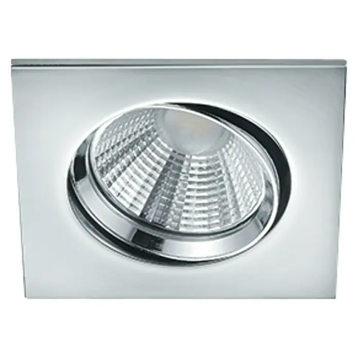 Trio Lighting Foco LED empotrable Pamir cuadrado - 5,5 W, Color de luz: Blanco cálido, Cromo