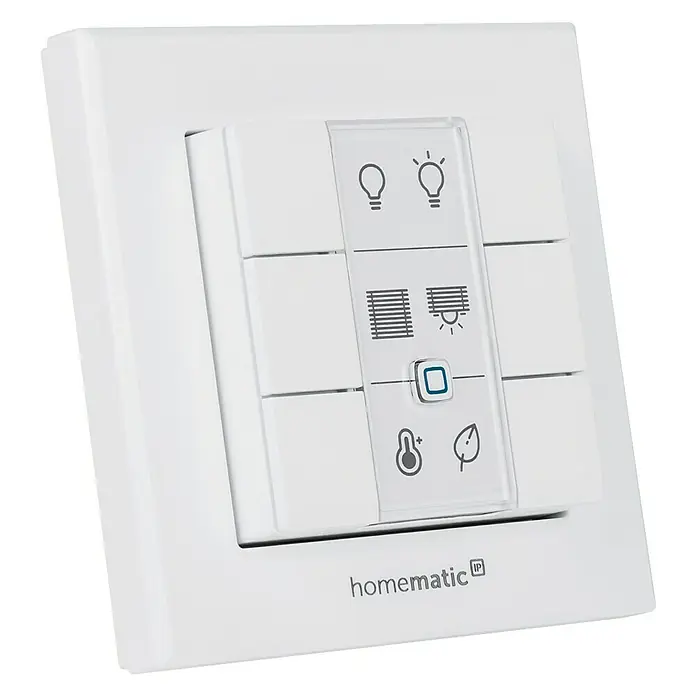 Homematic IP Funk-Wandtaster 6-fach - Batteriebetrieben, Weiß, 22 x 86 x 86 mm - Rechte Seitenansicht