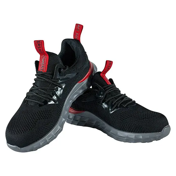 Power Safe Sicherheitshalbschuh Firefly S1P - Farbe: Schwarz/Rot, Schuhgröße: 41, S1P - Diagonale Ansicht