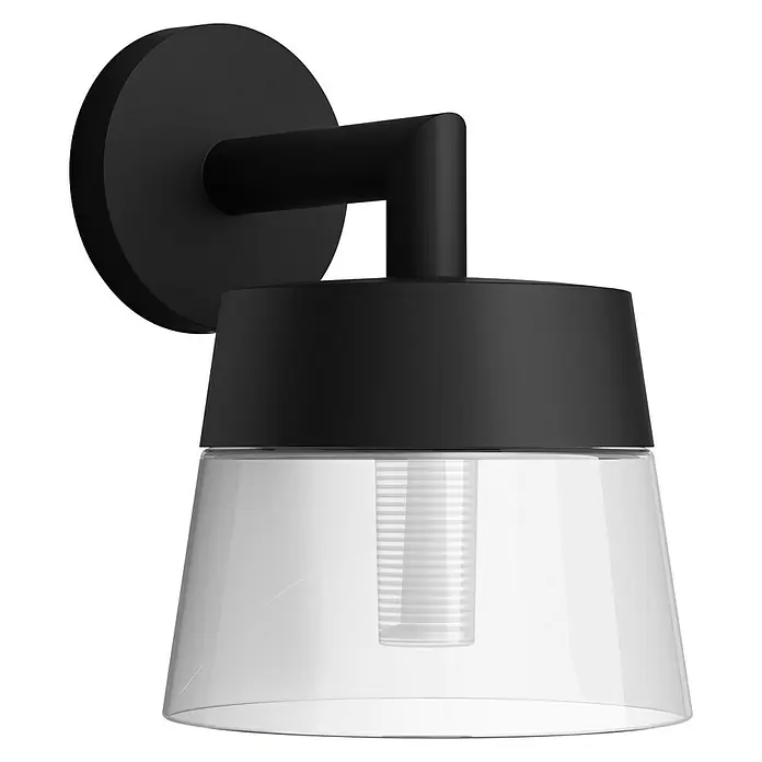 Philips Außenwandleuchte Attract - 18,15 x 22,4 x 22,05 cm, Schwarz - Diagonale Ansicht