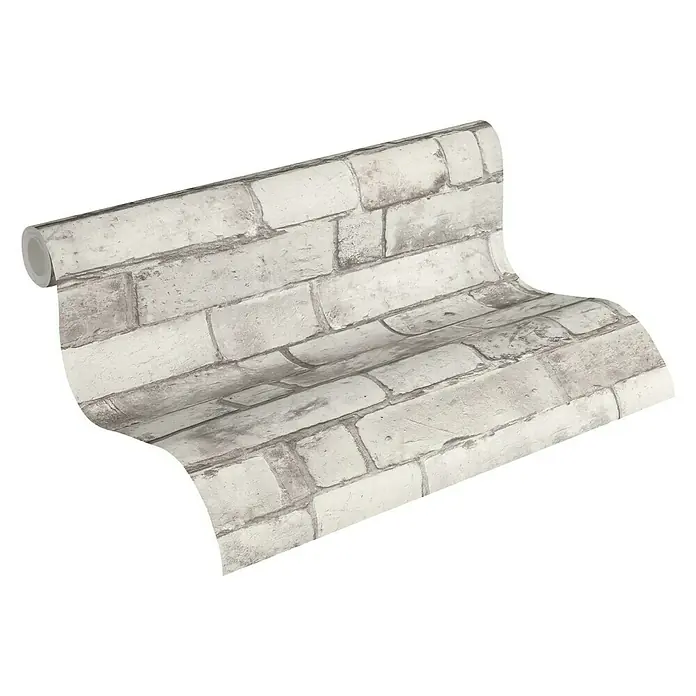 AS Creation Authentic Walls Vliestapete Steine - Beige/Grau, Steinoptik, 10,05 x 0,53 m - Ansicht von oben