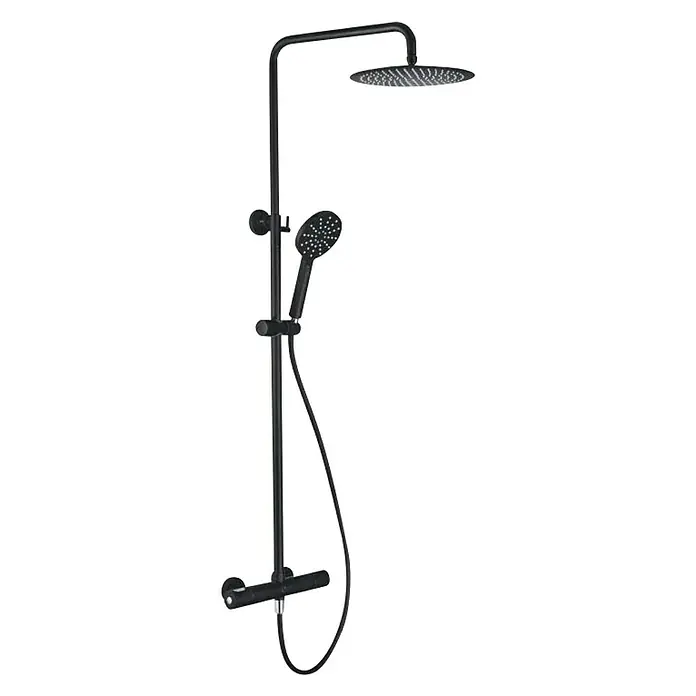 Camargue Sustav tuš garniture Samso Dueodde - Crne boje, Visina: 112 cm - Dijagonalni pogled