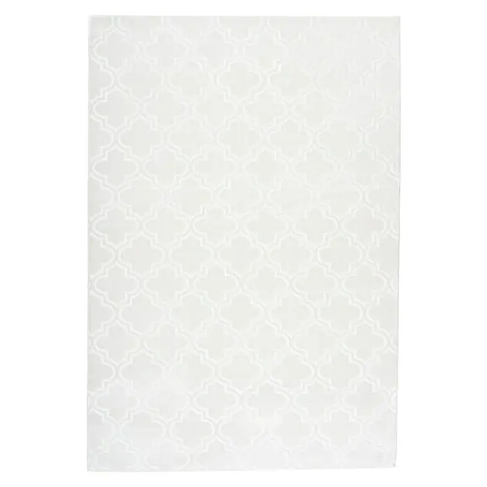 Kayoom Kurzflorteppich Monroe I - Weiß, 300 x 80 cm, 100 % Polyester - Ansicht von oben