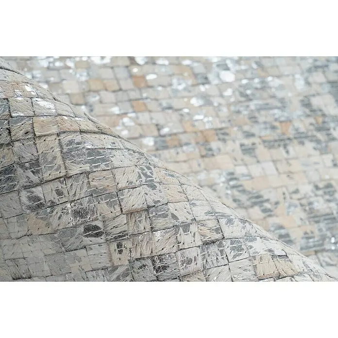 Kayoom Echtlederteppich Finish - Weiß, 150 x 80 cm, 100 % Leder - Detailaufnahme