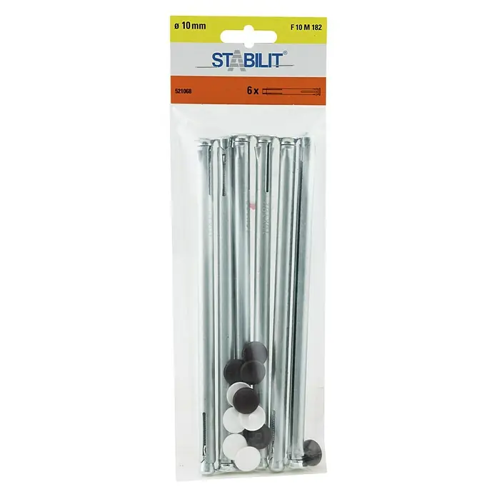 Stabilit Metallrahmendübel - Durchmesser Bohrloch: 10 mm, Länge Dübel: 182 mm, 6 Stk., Maximalbauteildicke: 152 mm - Vorderansicht