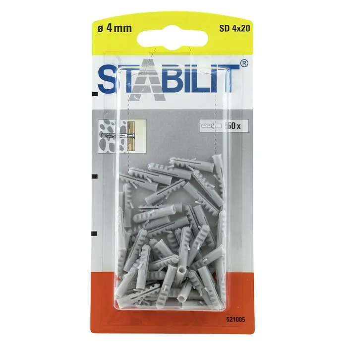 Stabilit Gázbetondübel - Dübel átmérője: 4 mm, Dübel hossza: 20 mm - Elülső nézet