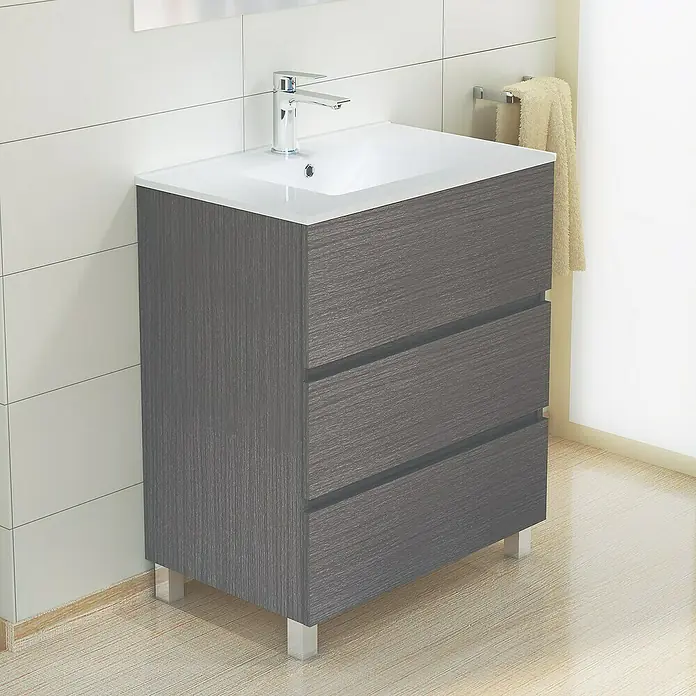 Mueble de lavabo Patri - L x An x Al: 46 x 70 x 85 cm, Ceniza - Foto ambiente