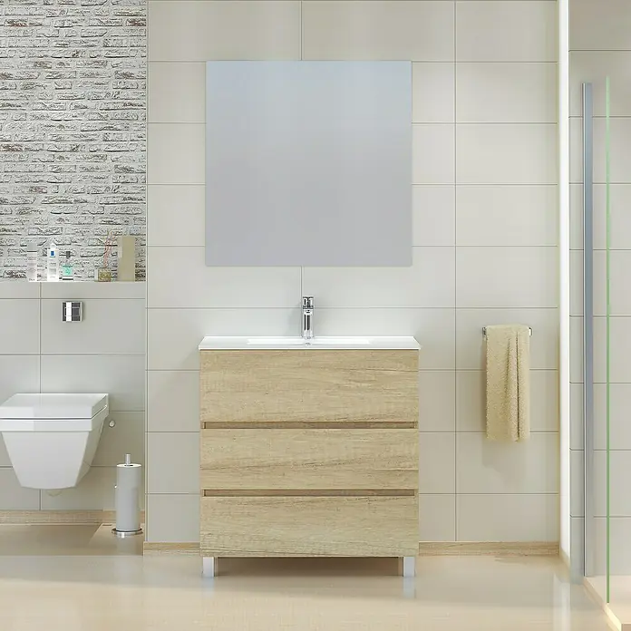 Mueble de lavabo Patri - L x An x Al: 46 x 80 x 85 cm, Nature - Foto ambiente