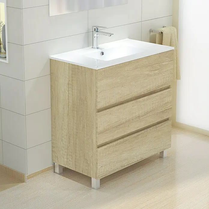 Mueble de lavabo Patri - L x An x Al: 46 x 80 x 85 cm, Nature - Foto ambiente