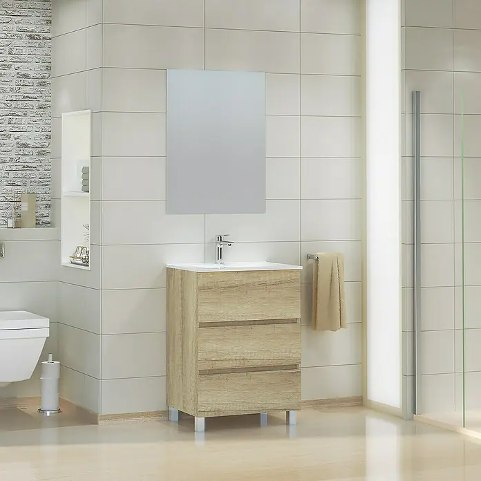 Mueble de lavabo Patri - L x An x Al: 46 x 60 x 85 cm, Nature - Foto ambiente