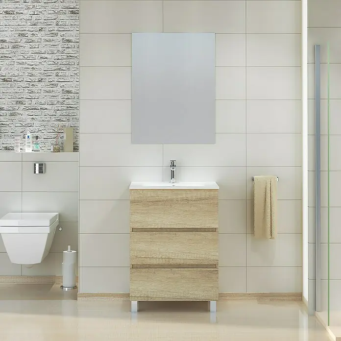 Mueble de lavabo Patri - L x An x Al: 46 x 60 x 85 cm, Nature - Foto ambiente