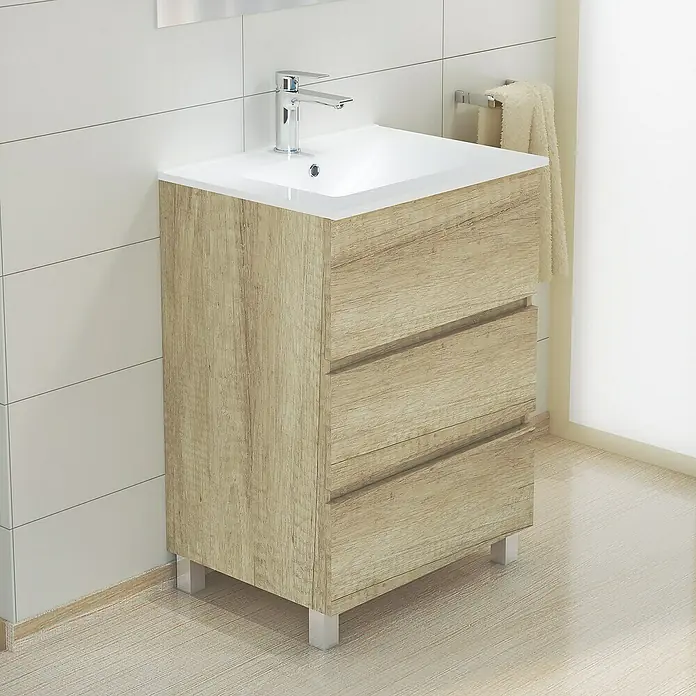 Mueble de lavabo Patri - L x An x Al: 46 x 60 x 85 cm, Nature - Foto ambiente