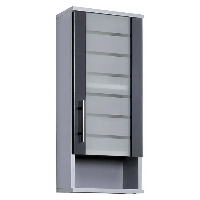 Schildmeyer Niko Oberschrank - 30 x 20,5 x 70,5 cm, Silber/Anthrazit - Linke Seitenansicht