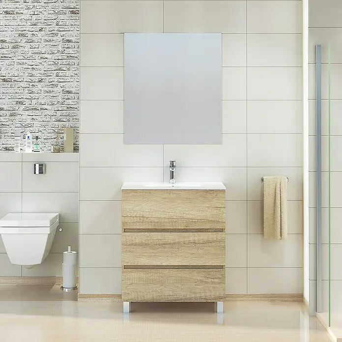 Mueble de lavabo Patri - L x An x Al: 46 x 70 x 85 cm, Nature - Foto ambiente