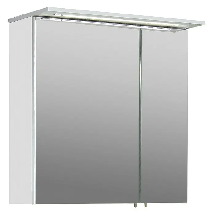 Schildmeyer LED-Spiegelschrank View - B x H: 60 x 75 cm, Mit Beleuchtung, MDF, Weiß - Linke Seitenansicht