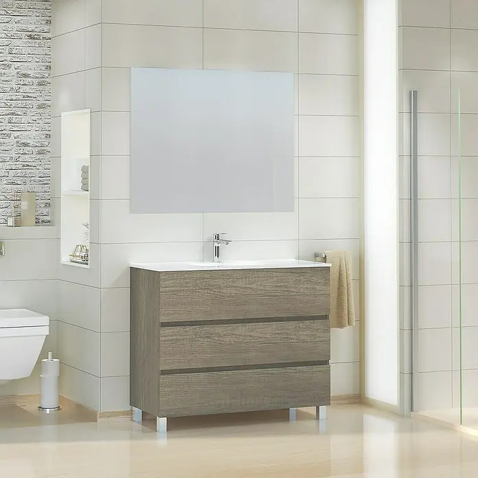 Mueble de lavabo Patri - 46 x 100 x 85 cm, Nebraska - Foto ambiente