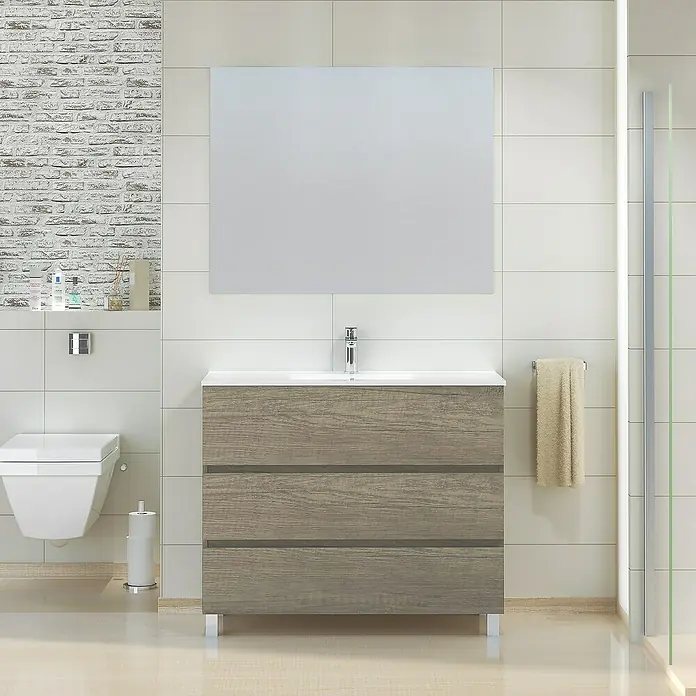 Mueble de lavabo Patri - 46 x 100 x 85 cm, Nebraska - Foto ambiente