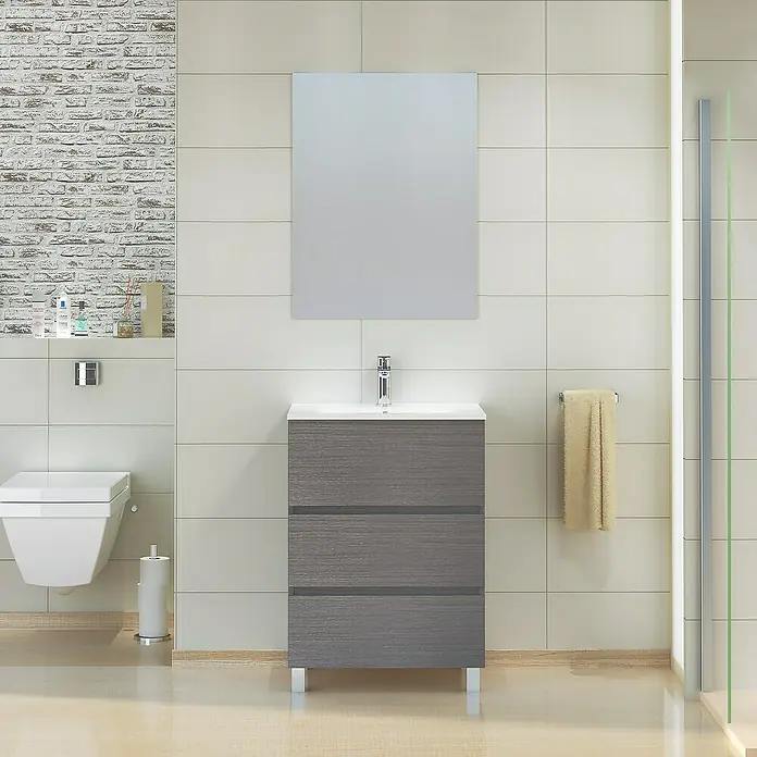 Mueble de lavabo Patri - L x An x Al: 46 x 60 x 85 cm, Ceniza - Foto ambiente