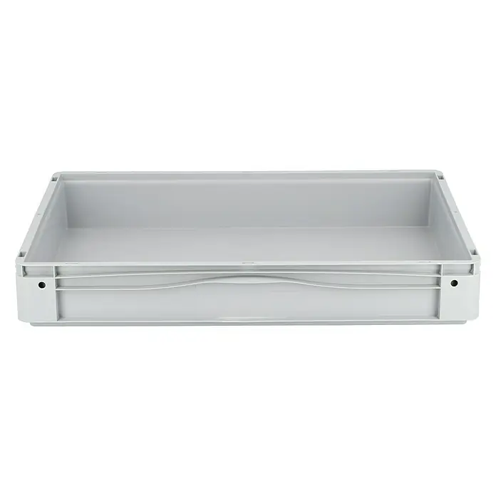 Surplus Systems Eurobox - L x B x H: 80 x 60 x 12 cm, Kunststoff, Grau - Diagonale Ansicht