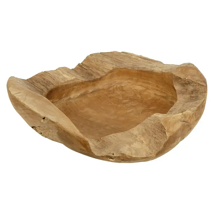 Bandeja de teca - Diámetro: 20 cm, Teca - Vista frontal