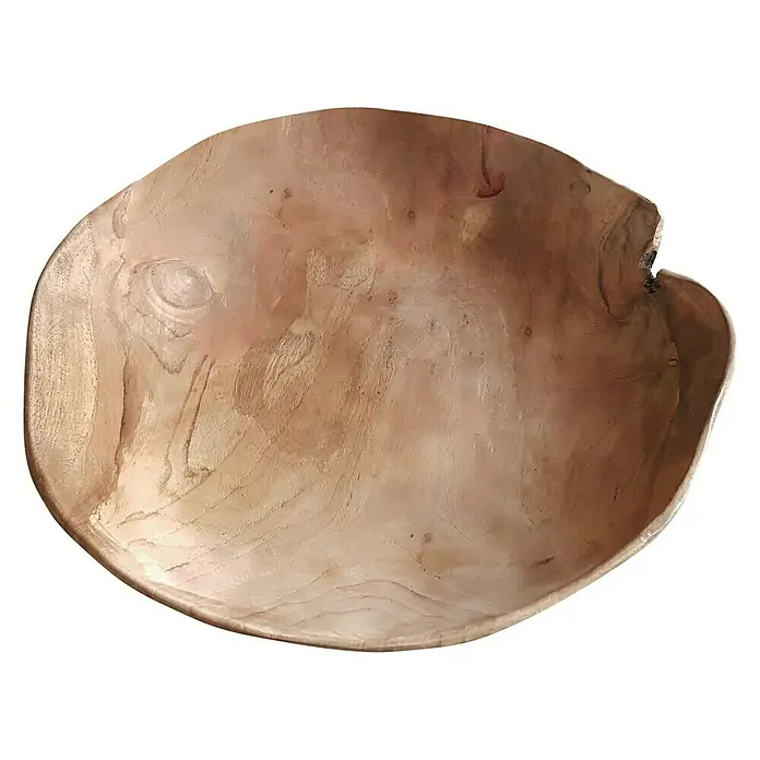 Bandeja de teca - Diámetro: 30 cm, Teca - Vista angular
