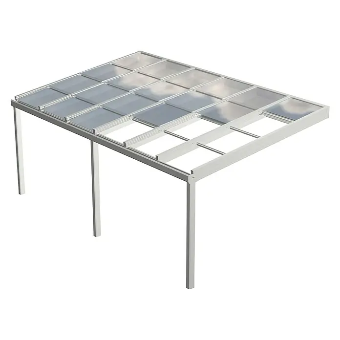 Terrassenüberdachung Special Edition mit Schiebedach - L x T: 600 cm x 350 cm, Verbundsicherheitsglas (VSG), Verkehrsweiß, Klar - Ansicht von oben