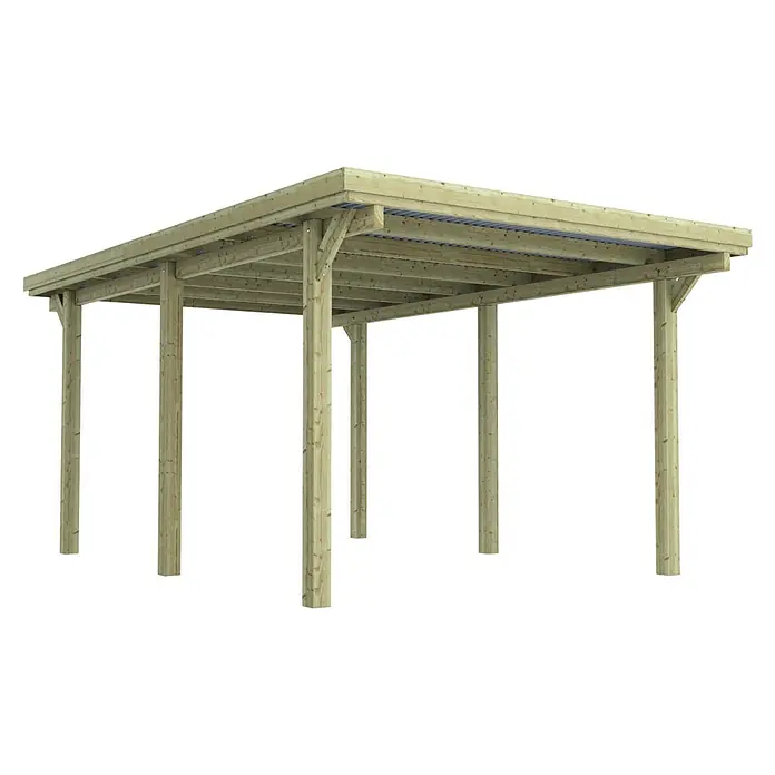 Outdoor Life Products Carport CONDOR - l x b: 512 x 322 cm, Inrijhoogte: 2,15 m - Diagonaal zicht