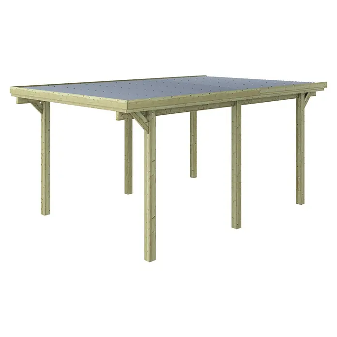 Outdoor Life Products Carport CONDOR - l x b: 512 x 322 cm, Inrijhoogte: 2,15 m - Diagonaal zicht