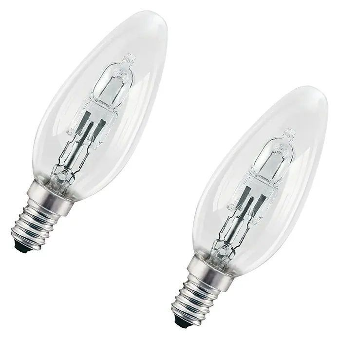 Osram Bombilla halógena Eco Pro Classic B - 30 W, E14, 2 uds., Blanco cálido - Vista angular