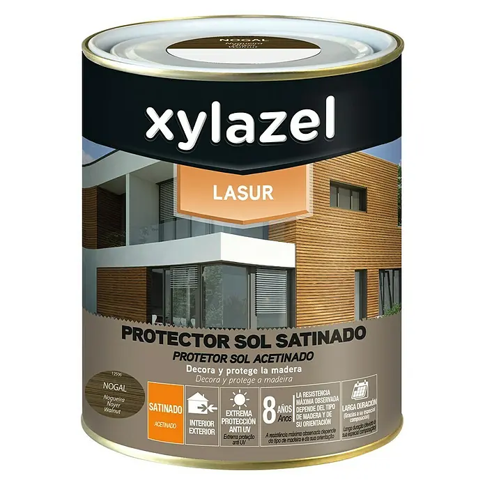 Xylazel Protección para madera lasur Sol - Nogal, 2,5 l, Satinado - Vista frontal