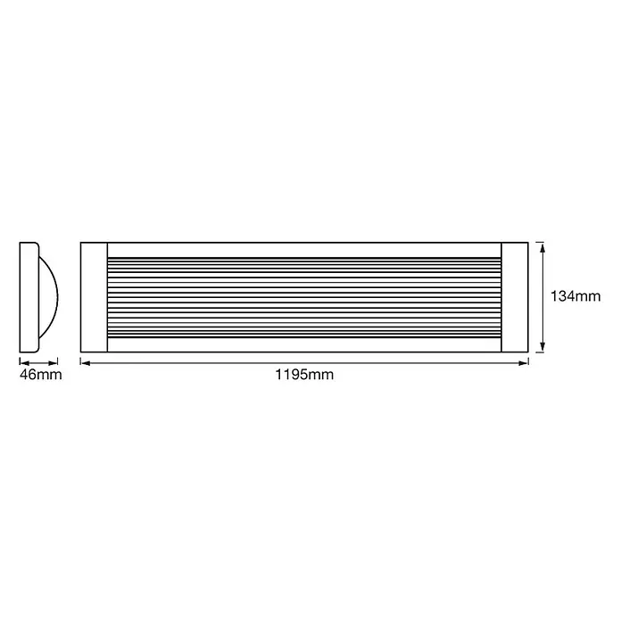 Ledvance LED-Deckenleuchte Office Line - L x B x H: 119,5 x 13,4 x 4,6 cm, Kaltweiß - Skizze