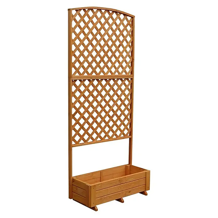 Promadino Pflanzkasten - Außenmaß (L x B x H): 91 x 41 x 205 cm, Holz, Natur - Diagonale Ansicht