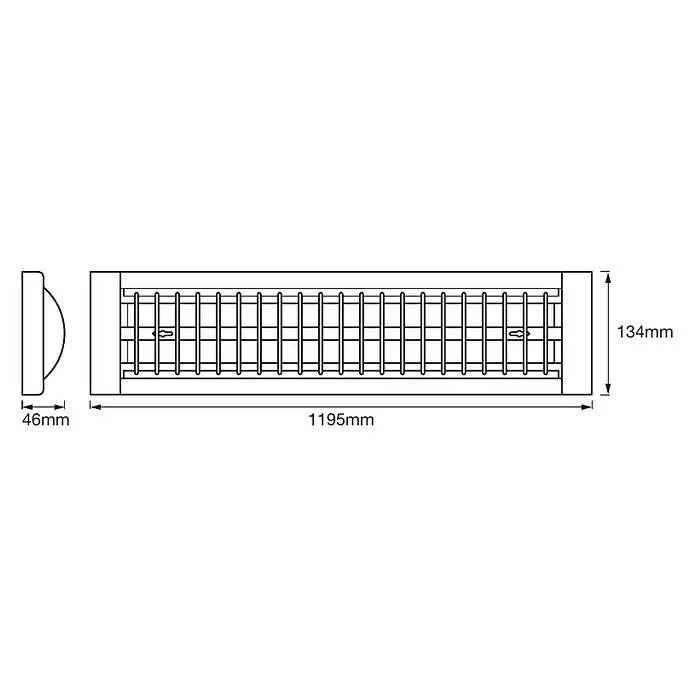 Ledvance LED-Deckenleuchte Office Line - L x B x H: 59,6 mm x 13,4 cm x 4,6 mm, Kaltweiß - Skizze