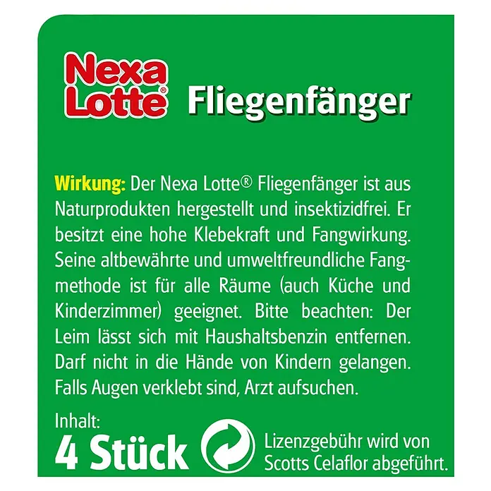 Nexa Lotte Fliegenfänger - 4 Stk. - Rückansicht