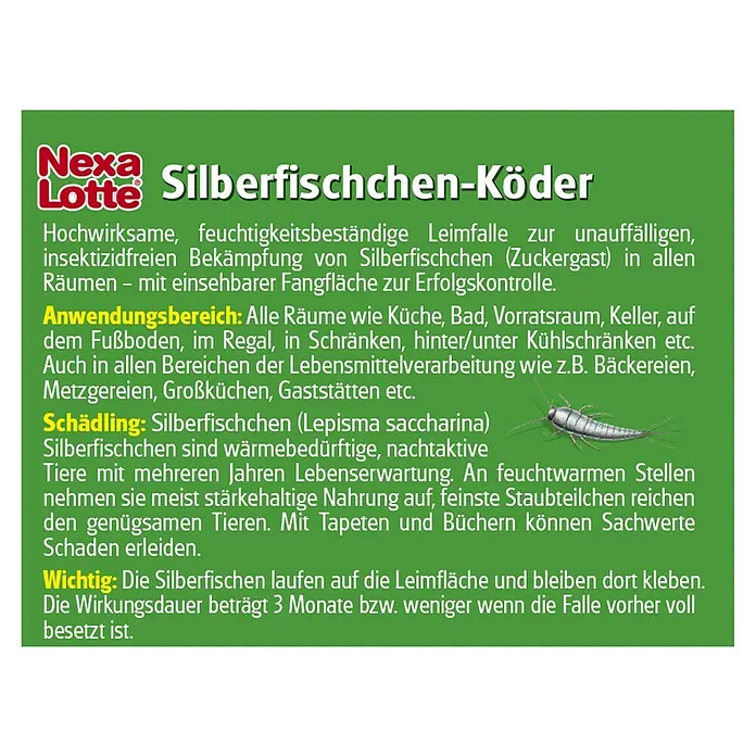 Nexa Lotte Silberfischköder - 3 Stk. - Rückansicht