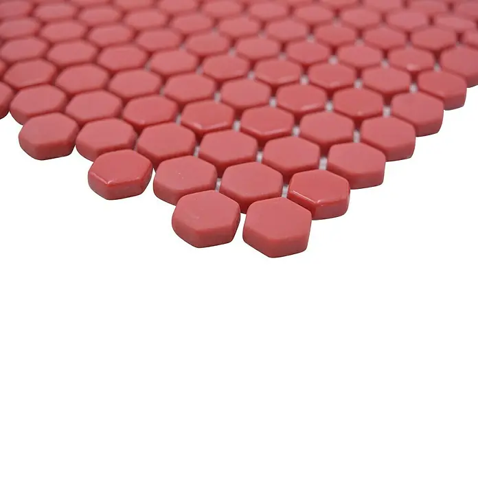 Mosaikfliese Hexagon CUBA HX6GM - 29 x 29,5 cm, Rot, Matt - Detailaufnahme