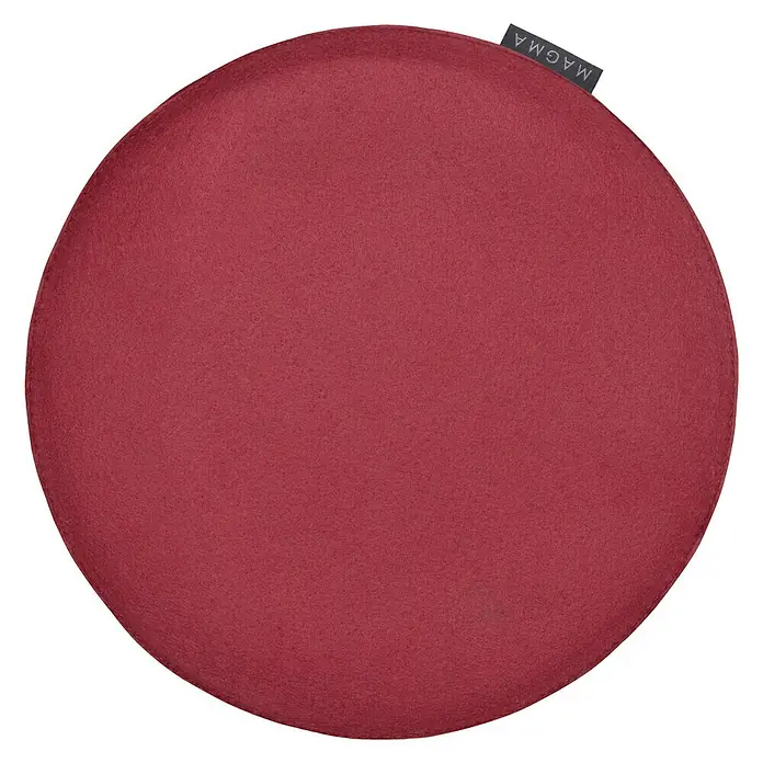 Sitzkissen rund Carl - Ø x H: 35 x 2 cm, Weinrot, 100 % Polyester - Ansicht von oben