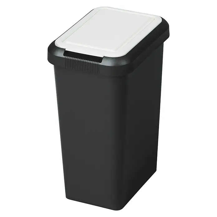 Abfalleimer Touch & Lift - 25 l, Schwarz/Weiß - Diagonale Ansicht