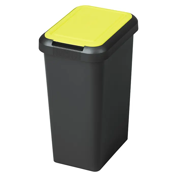 Abfalleimer Touch & Lift - 25 l, Schwarz/Bernstein - Diagonale Ansicht