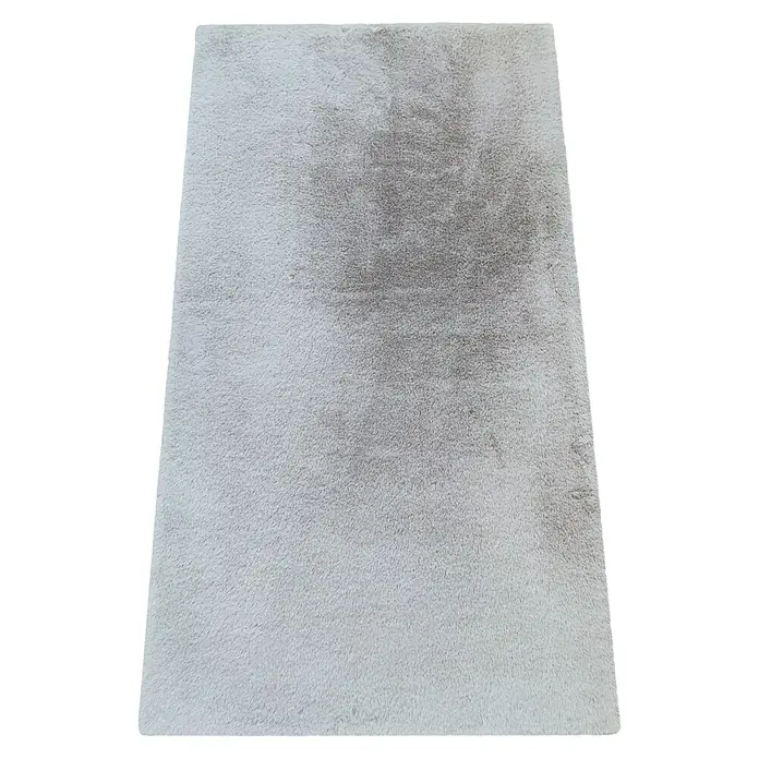 Alfombra de pelo corto Sofi - Gris, 110 x 60 cm, 100% poliéster - Vista angular