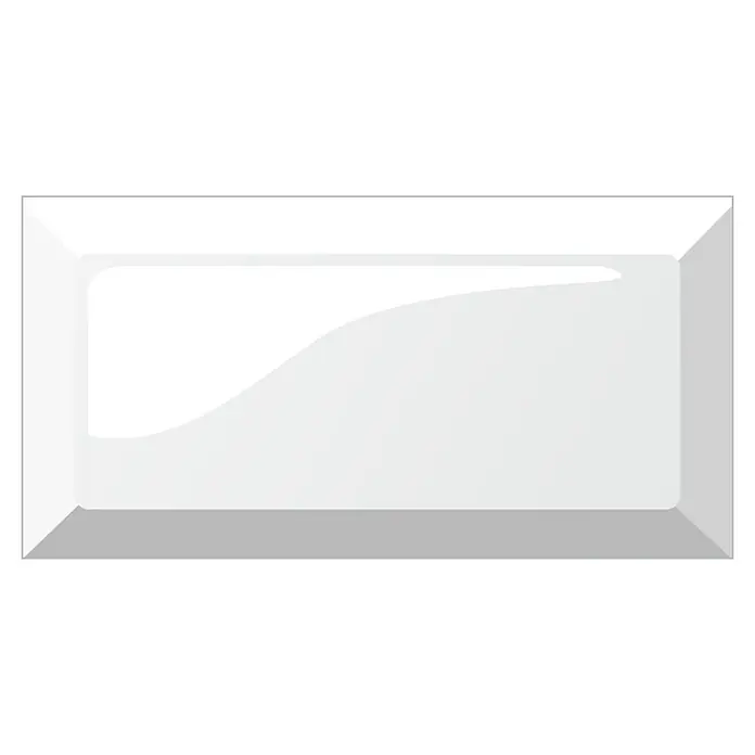 Vinilo para azulejos 3D Blanco - 15 x 15 cm, 4 piezas, Blanco - Vista frontal