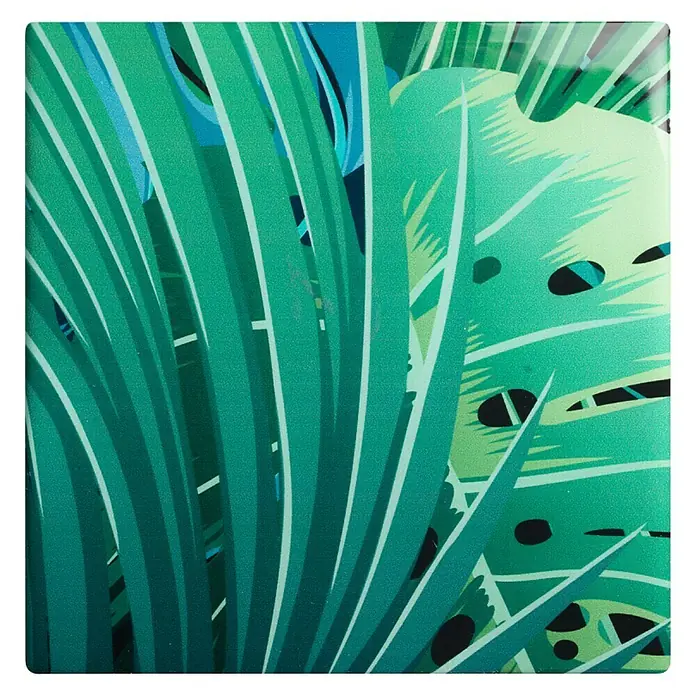 Vinilo para azulejos 3D Selva - 15 x 15 cm, 4 piezas, Verde - Vista superior