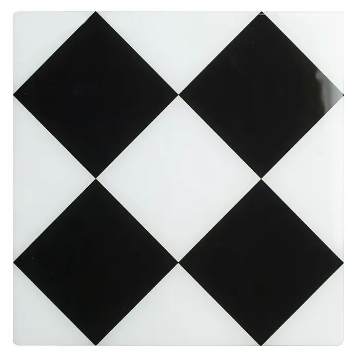 Vinilo para azulejos 3D Geométrico - 15 x 15 cm, 4 piezas, Blanco/Negro - Vista superior